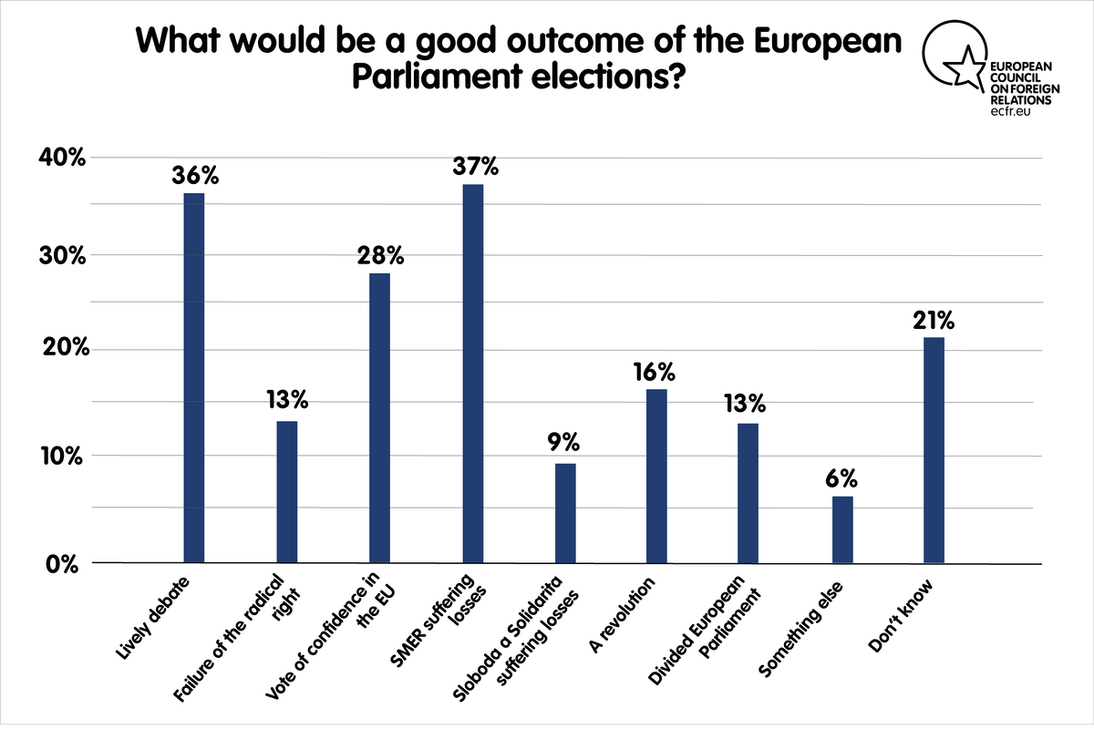 What in your view would be a GOOD outcome of the European Parliament elections?
