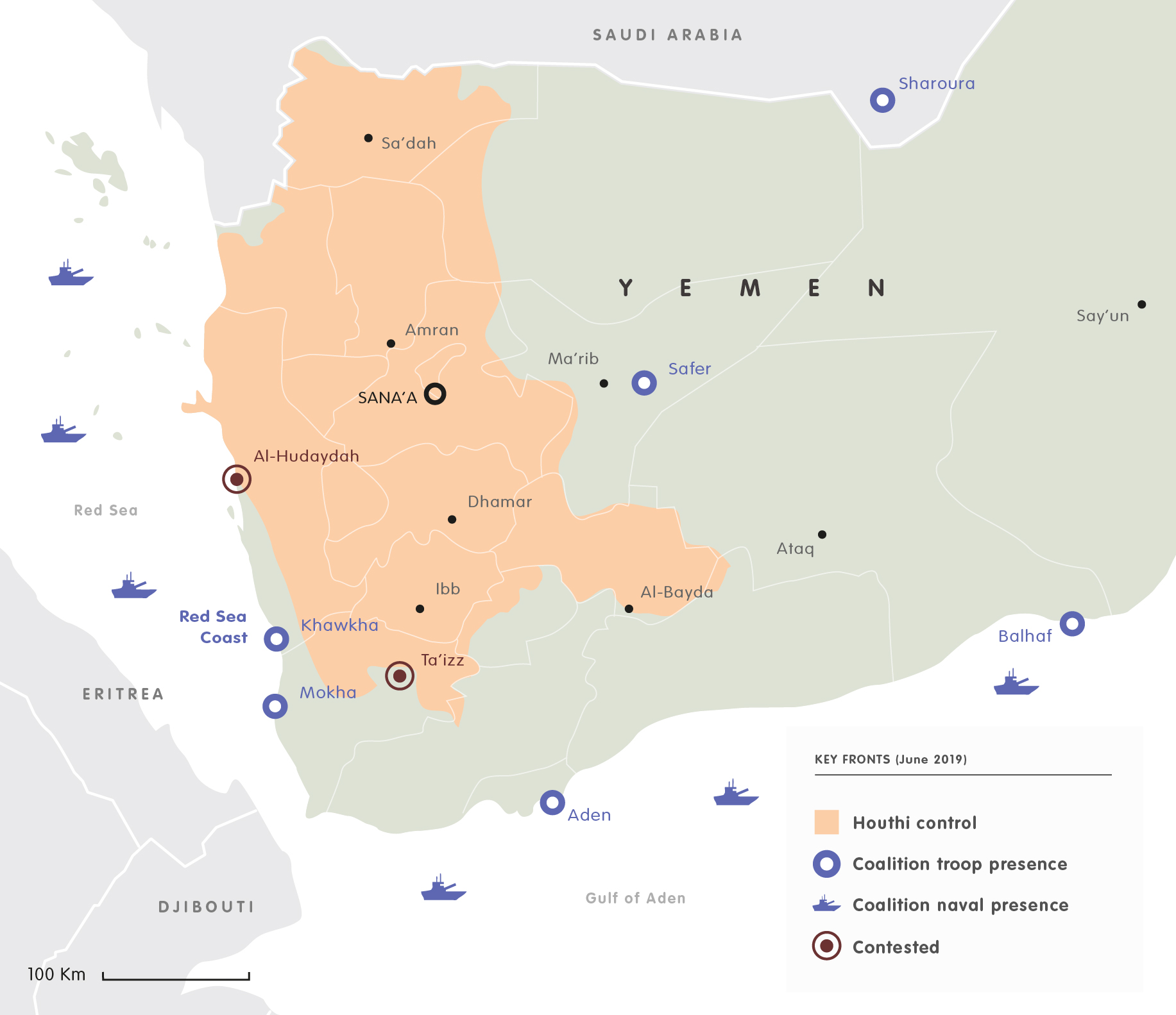 Yemen keyfronts 2019