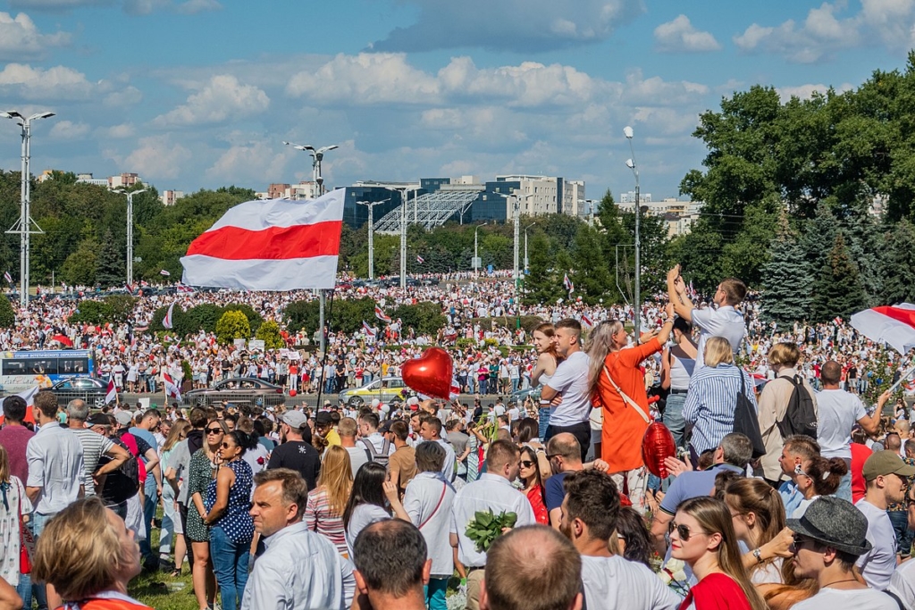 A group of Belarussian protestors