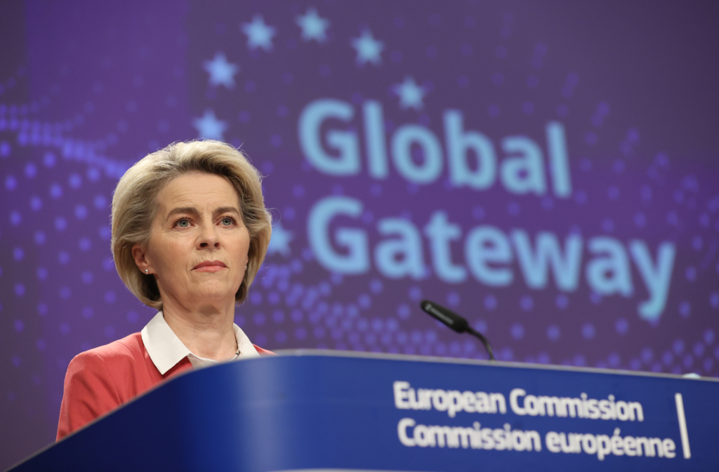 President of the European Commission Ursula von der Leyen talks to media at the end of the weekly EU Commission meeting, in the Berlaymont, the EU Commission headquarter on December 1, 2021 in Brussels, Belgium.