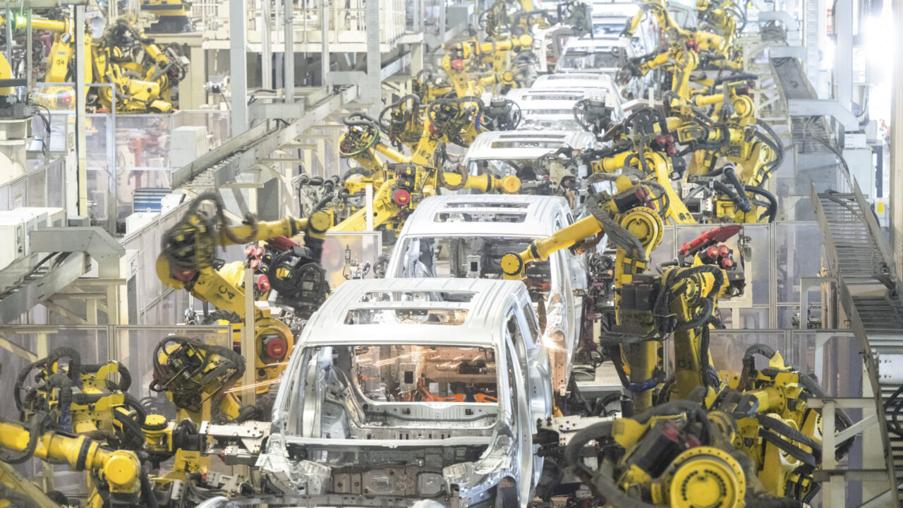 (240426) — BEIJING, April 26, 2024 (Xinhua) — Robots work at a welding workshop of Voyah, a Chinese electric auto brand, in Wuhan, central China’s Hubei Province, April 1, 2024. With a burgeoning demand for clean energy solutions to combat climate change, the global landscape indicates a pressing need for expanded production capabilities rather than an excess. According to projections by the International Energy Agency, the demand for new energy vehicles is anticipated to skyrocket, reaching 45 million by 2030, 4.5 times that of 2022. (Xinhua/Xiao Yijiu)