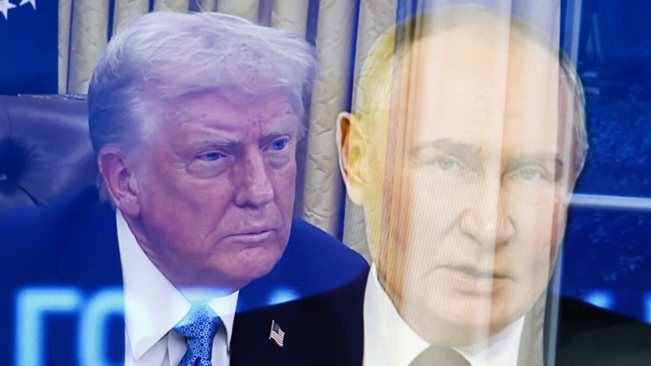 United States President Donald Trump (left) and Russian President Vladimir Putin (right) are seen. A lengthy telephone conversation took place between Russian President Vladimir Putin and US President Donald Trump. The heads of state discussed issues related to artificial intelligence, the Middle East and energy. The main topic was the issue of a settlement in Ukraine. Donald Trump spoke in favor of an early cessation of hostilities and a peaceful solution to the problem. Vladimir Putin, for his part mentioned the need to eliminate the root causes of the conflict and agreed with Donald Trump that a long-term settlement can be achieved through peaceful negotiations. Both sides instructed their teams to begin negotiations “immediately.” The negotiations on the American side will be led by Secretary of State Marco Rubio, CIA Director John Ratcliffe, National Security Advisor Michael Waltz and Special Envoy Steve Witkoff. (Photo by Artem Priakhin / SOPA Images/Sipa USA)