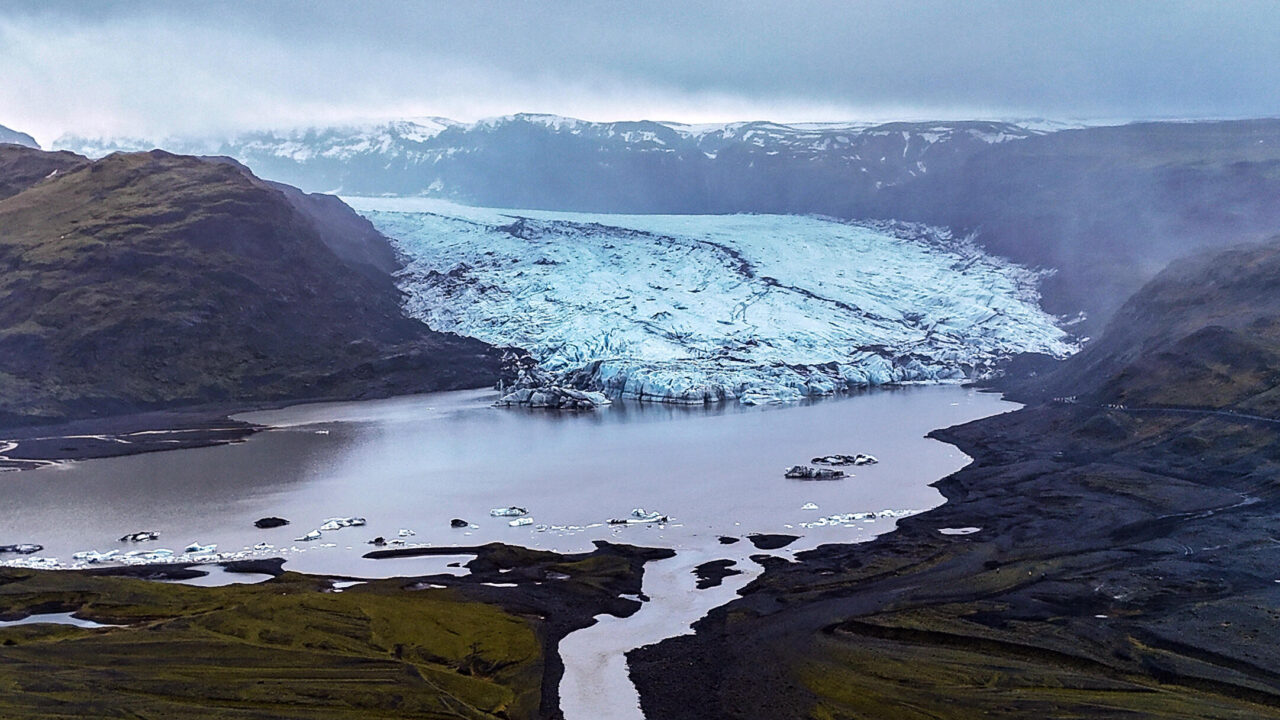 REYKJAVIK, ICELAND – FEBRUARY 23: An aerial view shows the Vatnajokull glaciers meeting the mainland are melting into the ocean or forming lagoons due to global warming and climate change, which is located about 200 km south of the capital Reykjavv?k, Iceland on February 23, 2025. Iceland, located between Europe and Greenland, has the largest glacier masses in Europe, covering about 10% of its land. Evrim Aydin / Anadolu