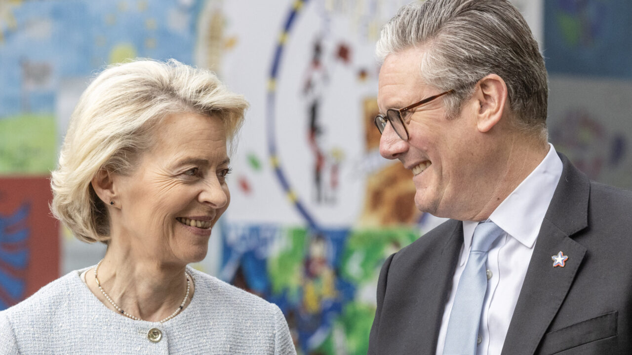 European Political Summit in Tirana, Albania. British Prime minister Keir Starmer and European Commissioner Ursula von der Leyen meet ahead of a bilateral meeting. 16 May 2025., Credit:Jack Hill / Avalon