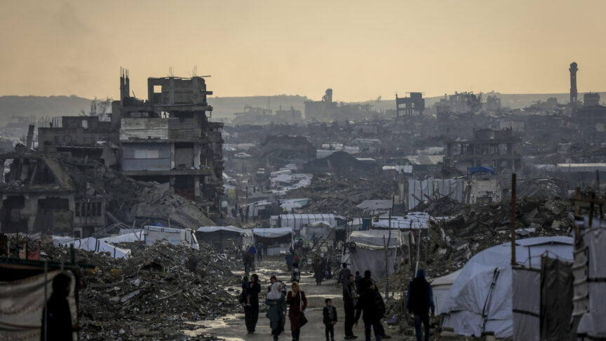 Displaced Palestinians in Gaza struggle against harsh weather conditions in tents