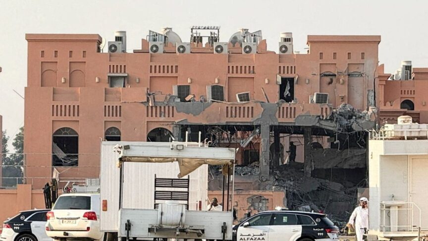 A damaged building, following an Israeli attack on Hamas leaders, Qatar