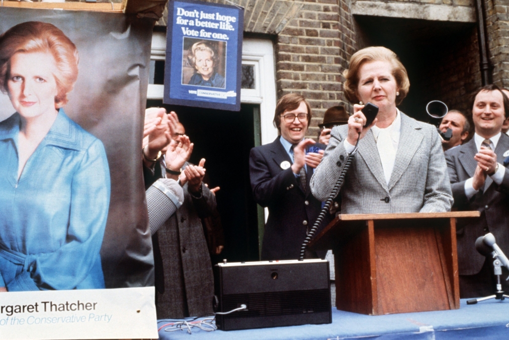 Margaret Thatcher im Wahlkampf