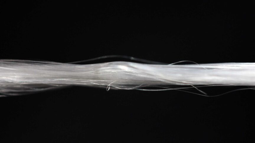 Artificial spider silk thread from the Munich-based company AMSilk.