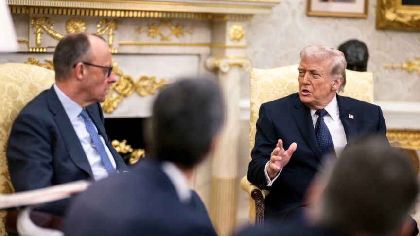 U.S President Donald Trump Meets With German Chancellor Friedrich Merz