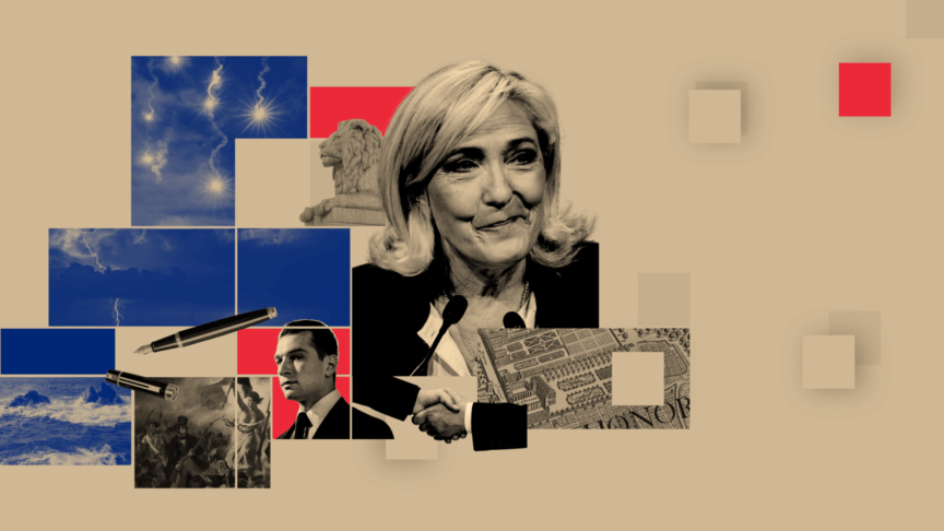 French foreign policy under Bardella Cover and chapter art Concept