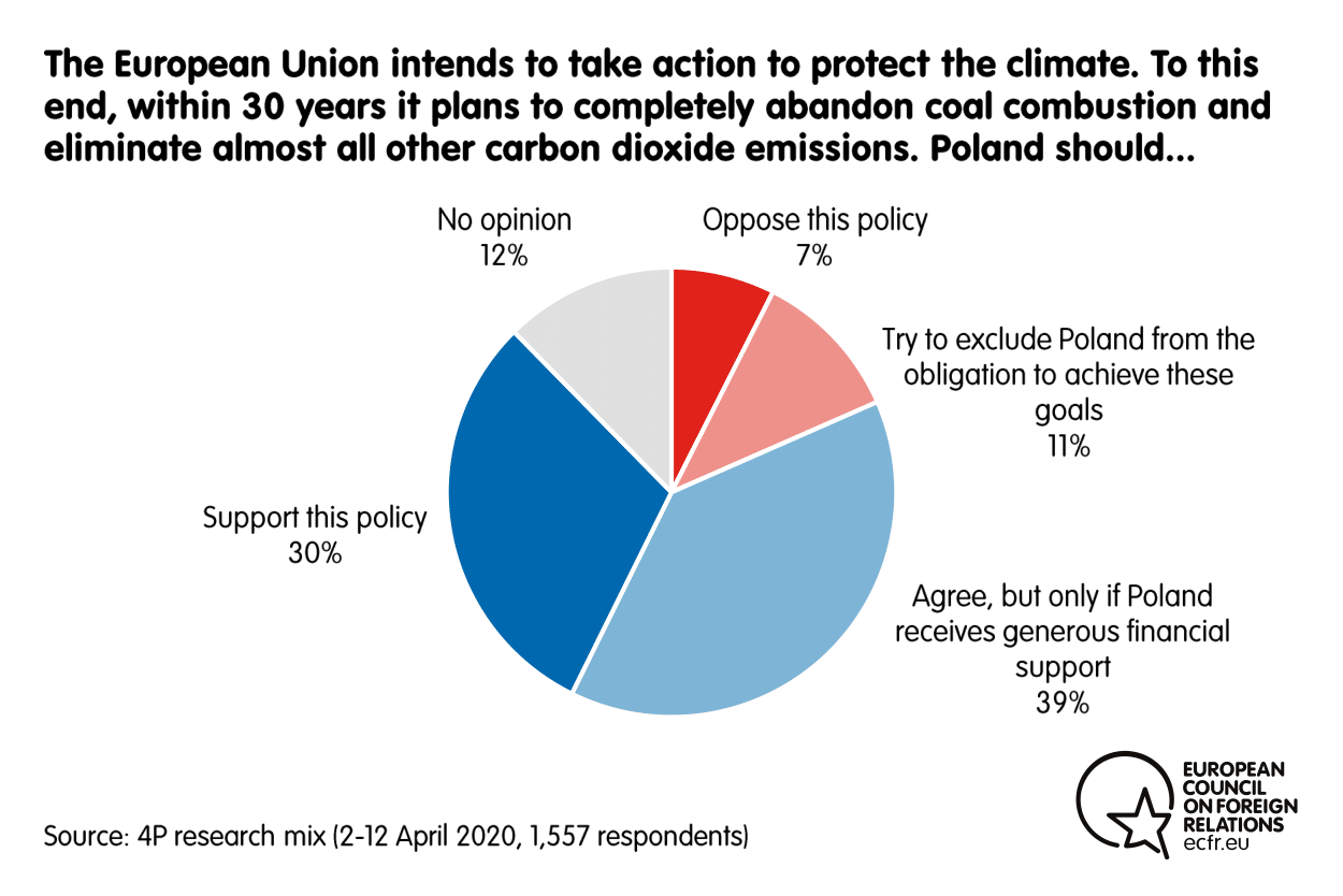 Results from the ECFR poll on Poland's take on the EU plan to abandon coal combustion in 30 years