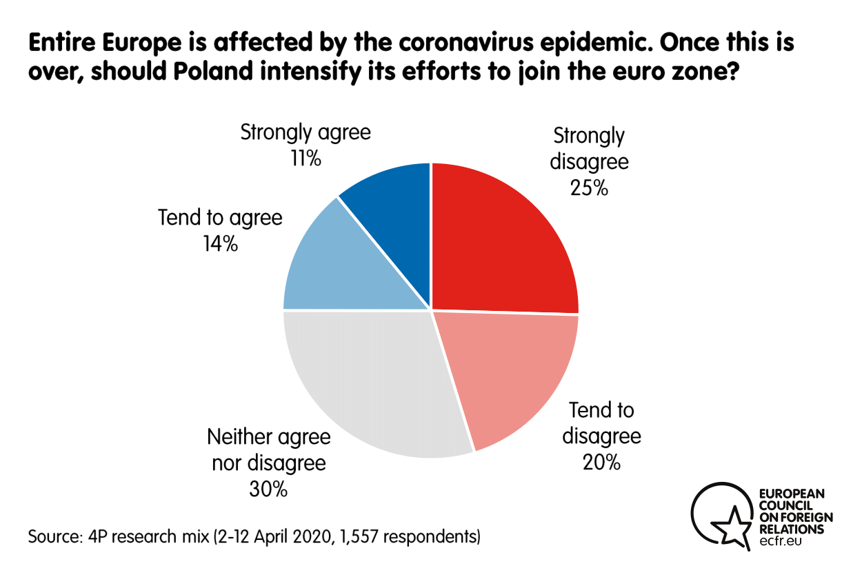 Results from the ECFR poll on whether Poland should intensify its efforts to join the euro zone