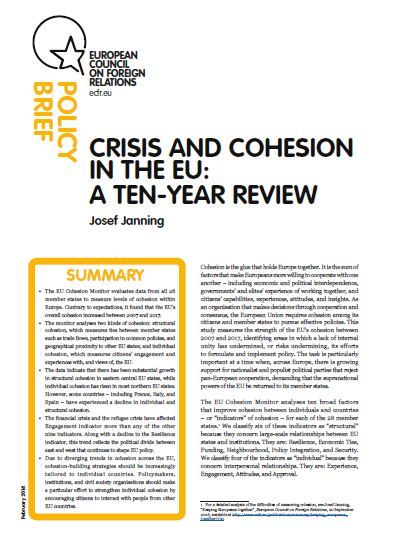 Cover: Crisis and Cohesion